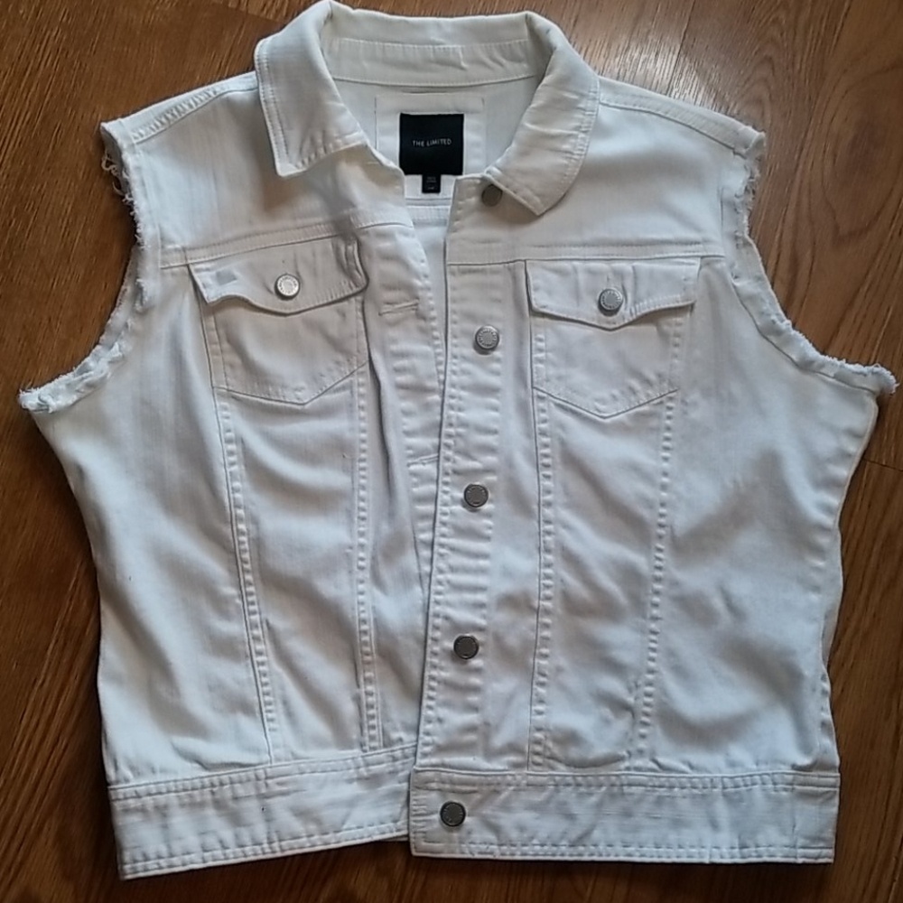 The Limited cut off white Jean jacket